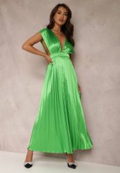 Zielona Sukienka Lasthia. Zielone sukienki Renee, m, z aplikacjami, eleganckie, bez kołnierzyka, bez ramiączek, maxi. Za 49.99 zł.