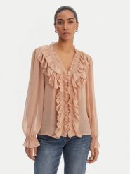 Morgan Bluzka 252-CATHY Różowy Regular Fit. Czerwone bluzki Morgan, bez wzorów, z syntetyku, bez kołnierzyka, bez ramiączek. Za 299.99 zł.