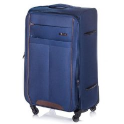 Walizka miękka duża L Solier STL1311 granatowo-brązowa. Brązowe walizki Solier, bez wzorów, duże. Za 219.99 zł.