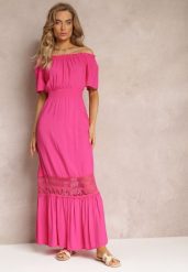 Różowa Sukienka Maxi Hiszpanka z Wiskozy Millore. Czerwone sukienki Renee, l, z aplikacjami, z wiskozy, bez kołnierzyka, bez ramiączek, maxi. Za 54.99 zł.