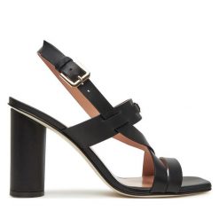 Sandały Pollini. Czarne sandały Pollini, bez wzorów, bez obcasa, na słupku, bez zapięcia. Za 1,419.00 zł.