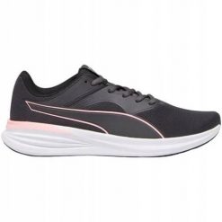 Buty do biegania damskie Puma Transport. Czarne obuwie sportowe Puma, z materiału, bez zapięcia, do biegania. Za 208.56 zł.