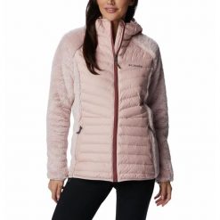Bluza Puchowa Damska Columbia Powder Lite Sherpa Hybrid Full Zip. Czerwone bluzy sportowe Columbia, m, bez wzorów, z puchu, bez kaptura. Za 390.99 zł.