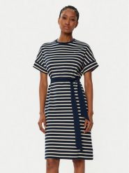 Tommy Hilfiger Sukienka codzienna WW0WW45183 Granatowy Regular Fit. Niebieskie sukienki TOMMY HILFIGER, na co dzień, xs, bez wzorów, z bawełny, bez kołnierzyka, bez ramiączek, proste. Za 299.99 zł.
