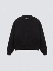 Bluza damska bomber czarna Pixelina 906. Czarne bluzy sportowe Big Star, l, bez wzorów, z dzianiny, bez kaptura. Za 229.99 zł.