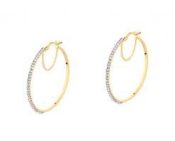 Kolczyki srebrne ze szkłem - koła, 33 mm. Szare kolczyki Apart, pozłacane. Za 369.00 zł.