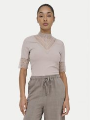 ONLY Bluzka Tilde 15335353 Beżowy Slim Fit. Brązowe bluzki Only, xl, bez wzorów, z wiskozy, bez kołnierzyka, bez ramiączek. Za 119.99 zł.