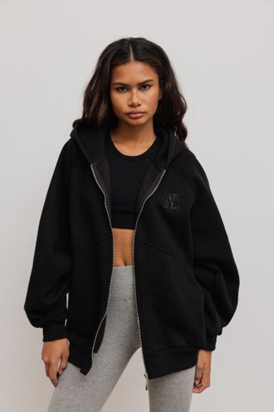 Bluza typu oversize z HAFTEM, w kolorze TOTALLY BLACK- DALLAS-UNI. Czarne bluzy Marsala, m, bez wzorów, z bawełny, z kapturem. Za 349.90 zł.