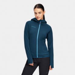 Bluza polarowa turystyczna z kapturem damska Alpinus Oeta. Niebieskie bluzy Alpinus, m, bez wzorów, z polaru, z kapturem. Za 339.00 zł.