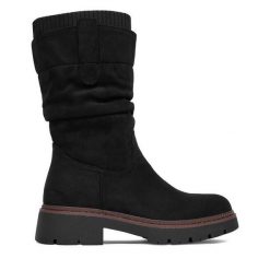 Botki Clara Barson. Czarne botki Clara Barson, bez wzorów, bez obcasa, na płaskiej podeszwie, bez zapięcia. Za 179.99 zł.