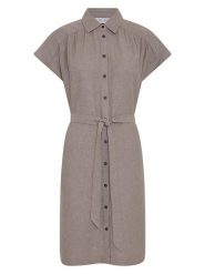 MOSS COPENHAGEN Sukienka "Viana" w kolorze szarobrązowym rozmiar: XS. Brązowe sukienki Moss Copenhagen, xs, bez wzorów, z tkaniny, bez kołnierzyka, bez ramiączek, mini. Za 140.20 zł.