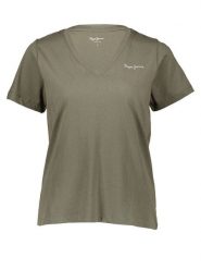Pepe Jeans Koszulka w kolorze khaki rozmiar: S. Brązowe bluzki Pepe Jeans, s, bez wzorów, z bawełny, bez kołnierzyka, bez ramiączek. Za 57.20 zł.