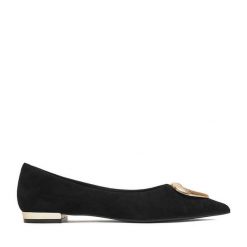 Baleriny Eva Minge. Czarne baleriny Eva Minge, bez wzorów, bez obcasa. Za 319.99 zł.