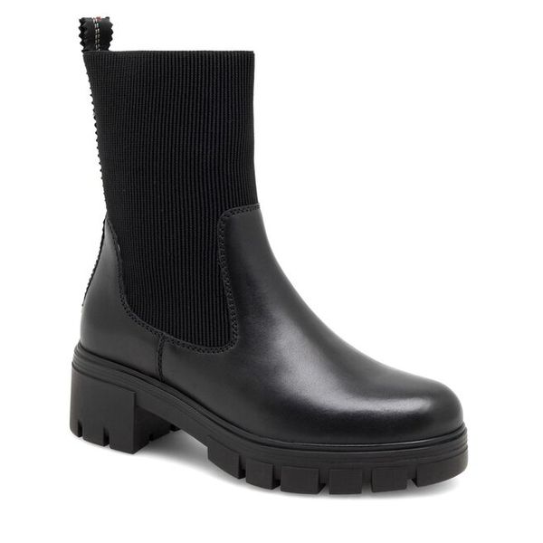 Botki Lasocki. Czarne botki Lasocki, bez wzorów, bez obcasa, na słupku, bez zapięcia. Za 249.99 zł.