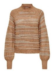 ONLY Sweter w kolorze beżowym rozmiar: S. Brązowe swetry Only, s, bez wzorów, ze splotem, bez ramiączek. Za 99.45 zł.