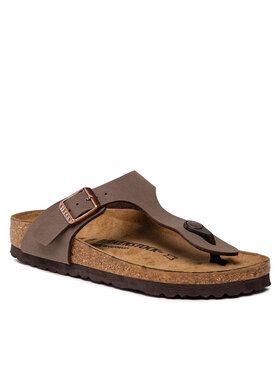 Japonki Birkenstock. Czerwone klapki Birkenstock, bez wzorów, bez obcasa. Za 269.99 zł.