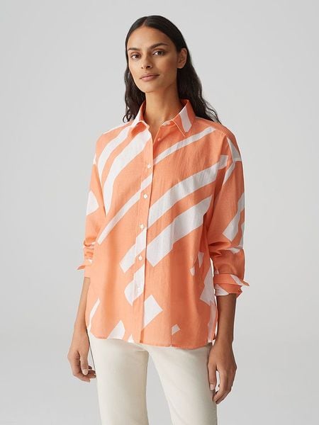 OPUS Koszula w kolorze pomarańczowo-białym rozmiar: 36. Białe koszule Opus, bez wzorów, z bawełny, bez kołnierzyka, bez ramiączek. Za 136.13 zł.