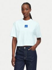 Karl Lagerfeld Jeans T-Shirt B3W17022 Biały Boxy Fit. Białe t-shirty Karl Lagerfeld Jeans, s, bez wzorów, z bawełny, bez kołnierzyka, bez ramiączek. Za 219.99 zł.