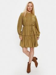Bruuns Bazaar Sukienka codzienna Karla BBW3388 Zielony Regular Fit. Zielone sukienki Bruuns Bazaar, na co dzień, bez wzorów, z wiskozy, bez kołnierzyka, bez ramiączek, proste. Za 439.99 zł.