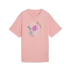 Damska koszulka GRAPHICS Relaxed Fruity PUMA Pink Fruit. Czerwone koszulki sportowe Puma, bez wzorów, z gumy, bez ramiączek. W wyprzedaży za 74.00 zł.