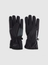 4F Rękawiczki zimowe Touch Screen uniseks - czarne XS. Czarne rękawiczki 4f, bez wzorów, z materiału, klasyczne. Za 89.99 zł.