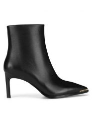 Gino Rossi Botki WGA3278-1Z Czarny. Czarne botki Gino Rossi, bez wzorów, ze skóry, bez obcasa, na szpilce, bez zapięcia. Za 449.99 zł.