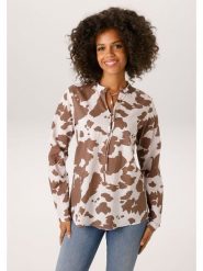 Aniston Bluzka w kolorze brązowo-białym rozmiar: 48. Brązowe bluzki Aniston, bez wzorów, z bawełny, bez kołnierzyka, bez ramiączek. Za 130.99 zł.