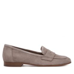 Lordsy Caprice. Brązowe lordsy Caprice, bez wzorów, bez obcasa, bez zapięcia. Za 259.99 zł.