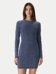 HUGO Sukienka dzianinowa Nopal 50552814 Niebieski Slim Fit. Niebieskie sukienki Hugo, m, bez wzorów, z bawełny, bez kołnierzyka, bez ramiączek. Za 599.99 zł.