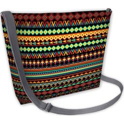 Torebka "Samba" w kolorze czarnym ze wzorem - (S)31 x (W)24 x (G)7 cm. Czarne torby na ramię Bertoni, bez wzorów, z materiału, na ramię, bez dodatków. W wyprzedaży za 52.95 zł.
