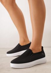 Czarne Tenisówki z Siateczki na Niskiej Platformie Helelin. Czarne trampki Renee, bez wzorów, bez zapięcia. Za 69.99 zł.