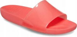 Klapki Dla Dorosłych Crocs Splash Glossy Slide. Czerwone klapki Crocs, bez wzorów, z materiału, bez obcasa. Za 99.99 zł.