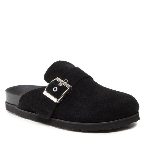 Klapki Genuins. Czarne klapki Genuins, bez wzorów, bez obcasa. Za 209.99 zł.