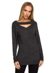 Made of emotion Sweter w kolorze antracytowym rozmiar: L/XL. Czarne swetry Made Of Emotion, l, bez wzorów, bez ramiączek. Za 149.45 zł.