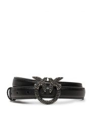 PINKO Pasek Damski Love Berry H2 Belt AI 24-25 PLT01 100143 A2A9 Czarny. Czarne paski Pinko, bez wzorów, ze skóry. Za 649.99 zł.