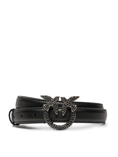 PINKO Pasek Damski Love Berry H2 Belt AI 24-25 PLT01 100143 A2A9 Czarny. Czarne paski Pinko, bez wzorów, ze skóry. Za 409.99 zł.