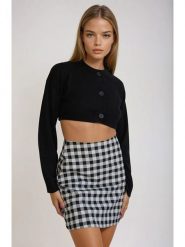 Monki Spódnica w kolorze czarno-białym rozmiar: 36. Białe spódnice Monki, bez wzorów, mini. Za 39.99 zł.