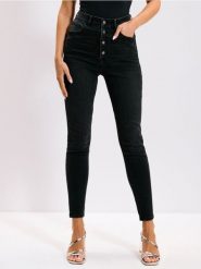 Jeansy skinny - czarny. Czarne jeansy Sinsay, l, bez wzorów, z podwyższonym stanem. Za 69.99 zł.