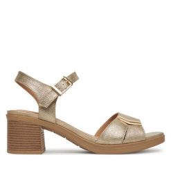 Sandały Clara Barson. Żółte sandały Clara Barson, bez wzorów, bez obcasa, na słupku, bez zapięcia. Za 119.99 zł.