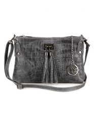 Mia Tomazzi Skórzana torebka w kolorze antracytowym - 23 x 16 x 2 cm rozmiar: onesize. Czarne torby na ramię Mia Tomazzi, bez wzorów, z materiału, na ramię, bez dodatków. Za 130.99 zł.