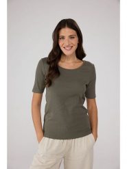 LIEBLINGSSTÜCK Koszulka "Carela" w kolorze khaki rozmiar: XL. Brązowe bluzki LIEBLINGSSTÜCK, xl, bez wzorów, bez kołnierzyka, bez ramiączek. Za 136.13 zł.