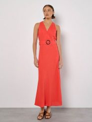 Apricot Sukienka w kolorze pomarańczowym rozmiar: XL. Pomarańczowe sukienki Apricot, na co dzień, xl, bez wzorów, z tkaniny, bez kołnierzyka, bez ramiączek, maxi, proste. Za 104.99 zł.