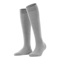 Podkolanówki damskie Falke Softmerino. Szare skarpety Falke, bez wzorów, z bawełny. Za 149.00 zł.