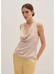 STEFANEL Bluzka w kolorze kremowym rozmiar: S. Brązowe koszulki sportowe Stefanel, bez wzorów, bez ramiączek. Za 239.99 zł.