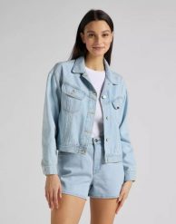 LEE RELAXED RIDER JKT DAMSKA KURTKA JEANSOWA JEANS BLEACHED ORE L55VGGQB 112145273. Kurtki Lee, l, bez wzorów, z jeansu, bez kaptura. Za 299.99 zł.