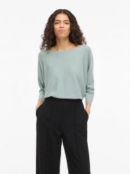 Vila Koszulka "Vimalu" w kolorze zielonym rozmiar: M. Zielone bluzki Vila, m, bez wzorów, z materiału, bez kołnierzyka, bez ramiączek. Za 101.23 zł.