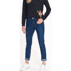 SPODNIE DAMSKIE JEANSOWE. Niebieskie spodnie materiałowe TROLL, na co dzień, s, bez wzorów, z jeansu. W wyprzedaży za 49.99 zł.