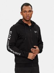EA7 Emporio Armani Bluza 7M000568 AF13512 MC001 Czarny Regular Fit. Czarne czapki EA7 Emporio Armani, bez wzorów, z bawełny. Za 477.99 zł.