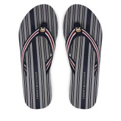 Japonki Tommy Hilfiger. Niebieskie klapki TOMMY HILFIGER, bez wzorów, bez obcasa. Za 139.99 zł.