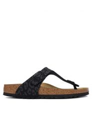Birkenstock Japonki Gizeh 1032082 Czarny. Czarne klapki Birkenstock, bez wzorów, ze skóry, bez obcasa. Za 449.99 zł.